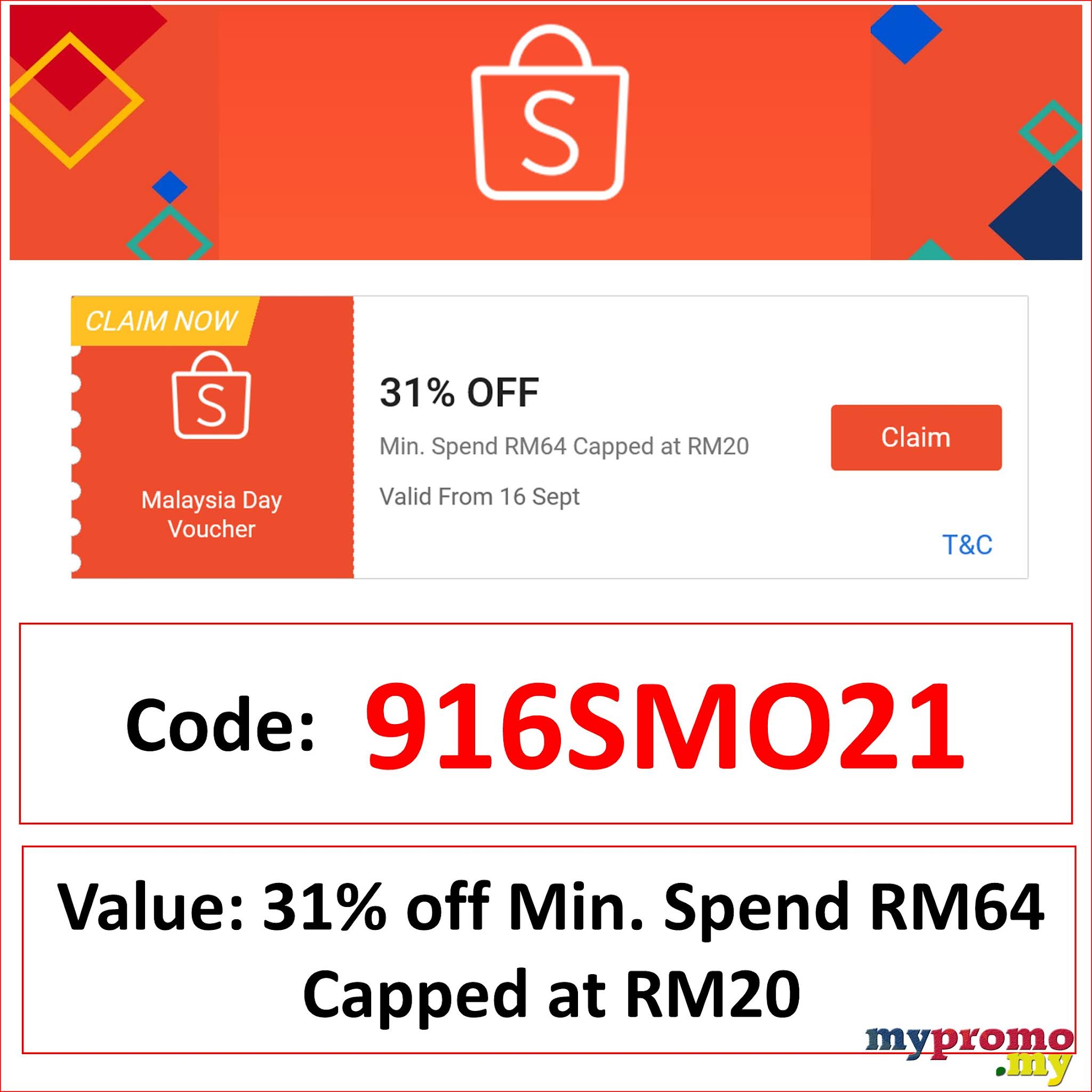 Shopee x Malaysia Day Voucher worth RM20! March 2024 Promo Codes MY