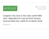 Uber Promo Code to/from Sunway Carnival Mall