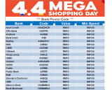 Shopee 4.4 Opening Sale x Bank/Affiliate Promo Codes