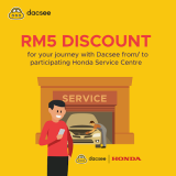Dacsee: RM5 discount x 2 rides