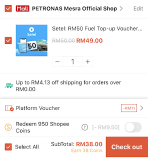 Shopee x Setel Promotion: Get RM50 Setel Voucher for only RM38