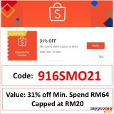 Shopee x Malaysia Day Voucher worth RM20!